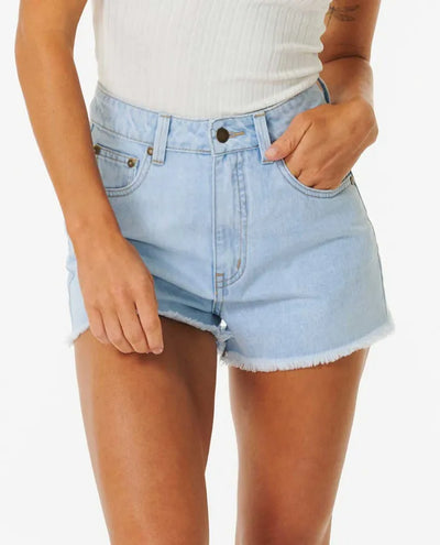 Rip Curl Pantalon Corto de Cintura Alta Amy Mujer