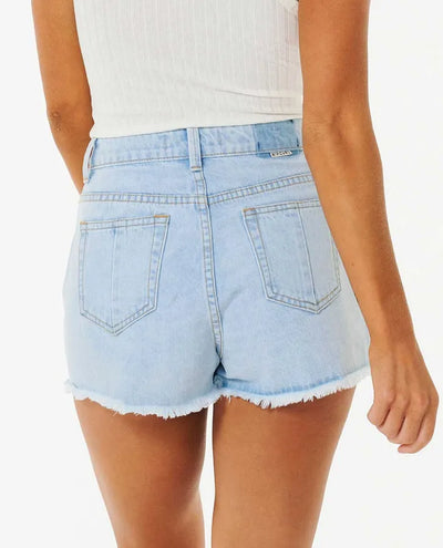 Rip Curl Pantalon Corto de Cintura Alta Amy Mujer