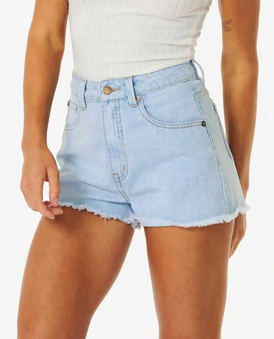 Rip Curl Pantalon Corto de Cintura Alta Amy Mujer