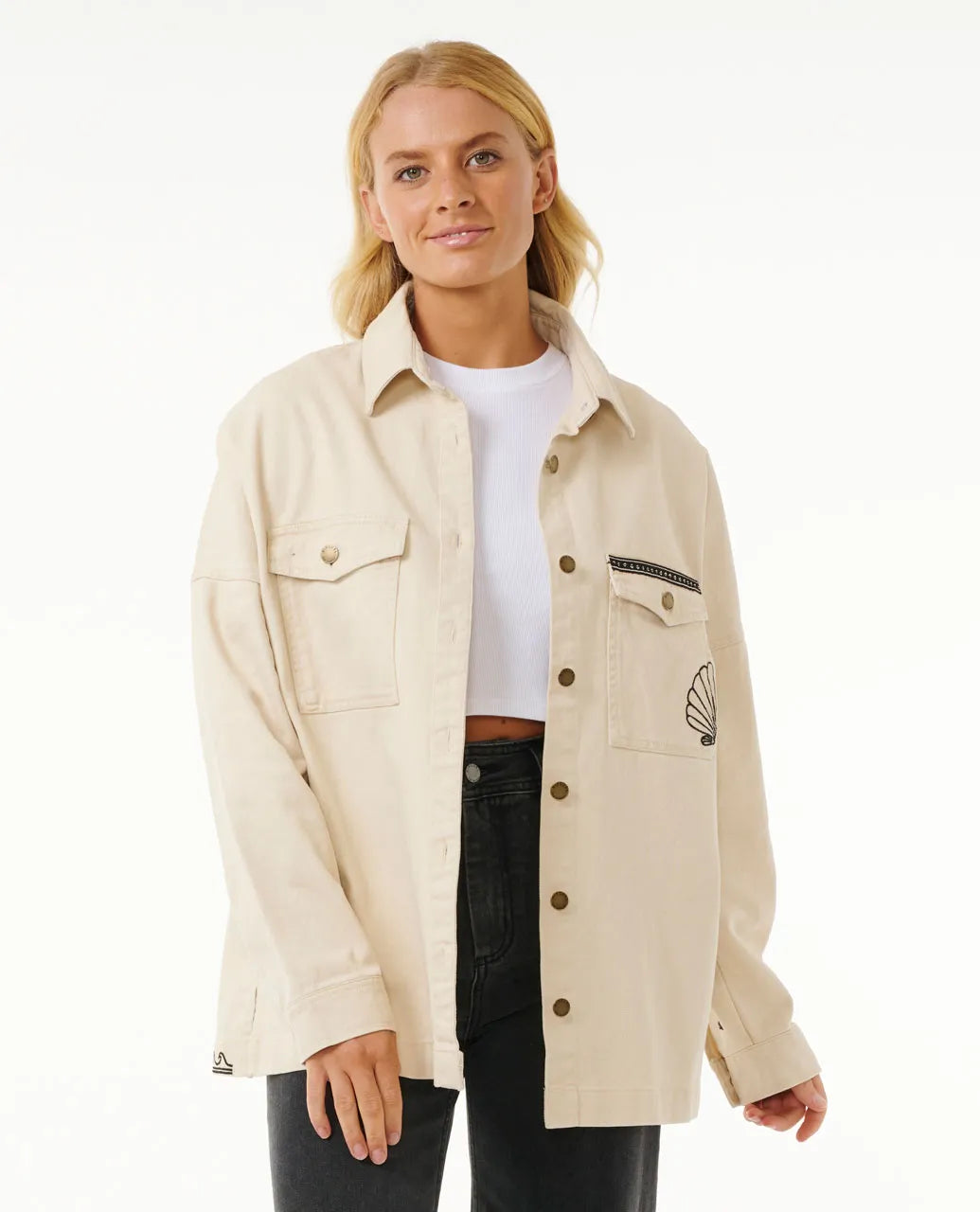 Rip Curl Soleil Embroidered Denim Chaqueta Vaquera Mujer