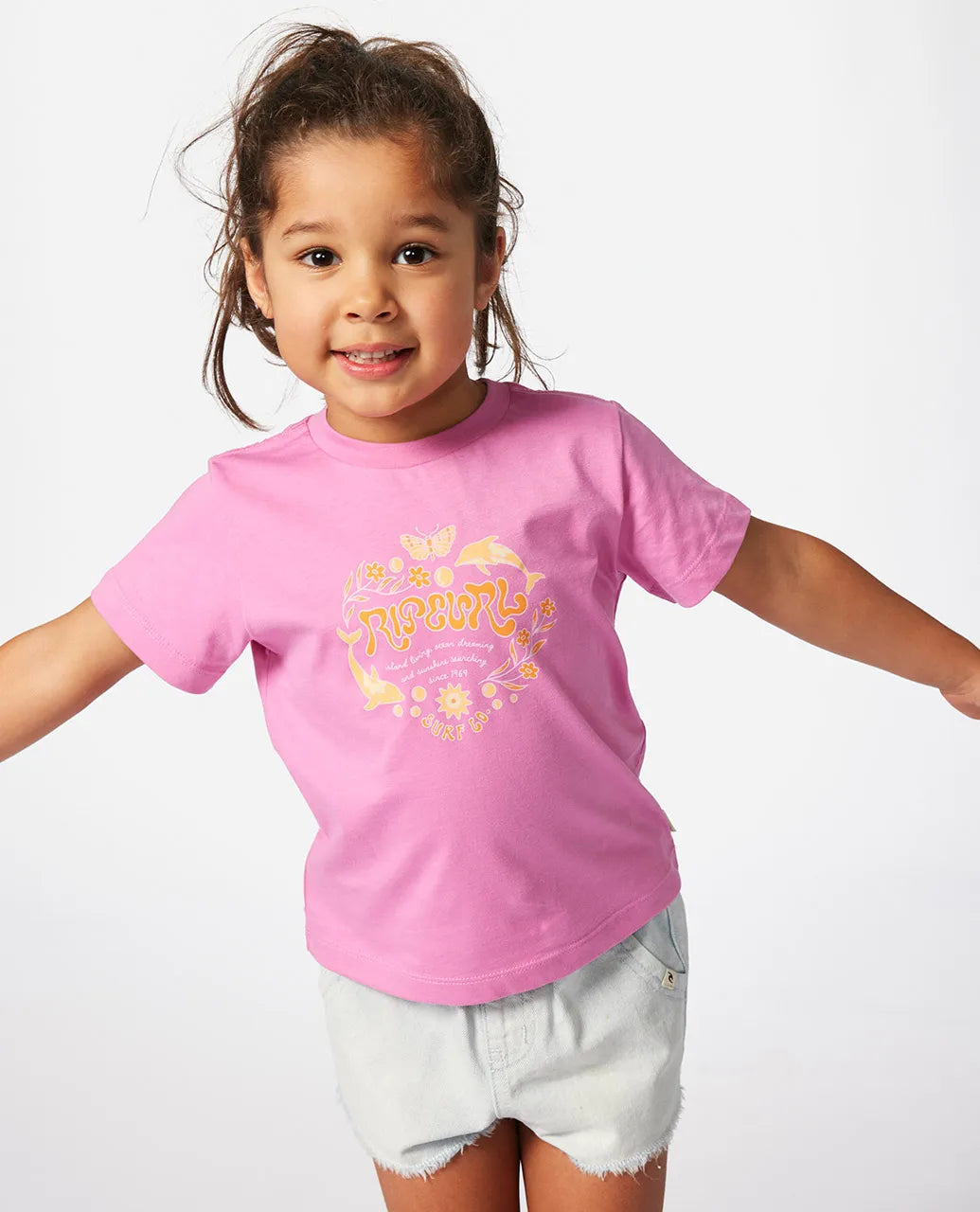 Rip Curl Rainbow Logo/Desto Camiseta Niña