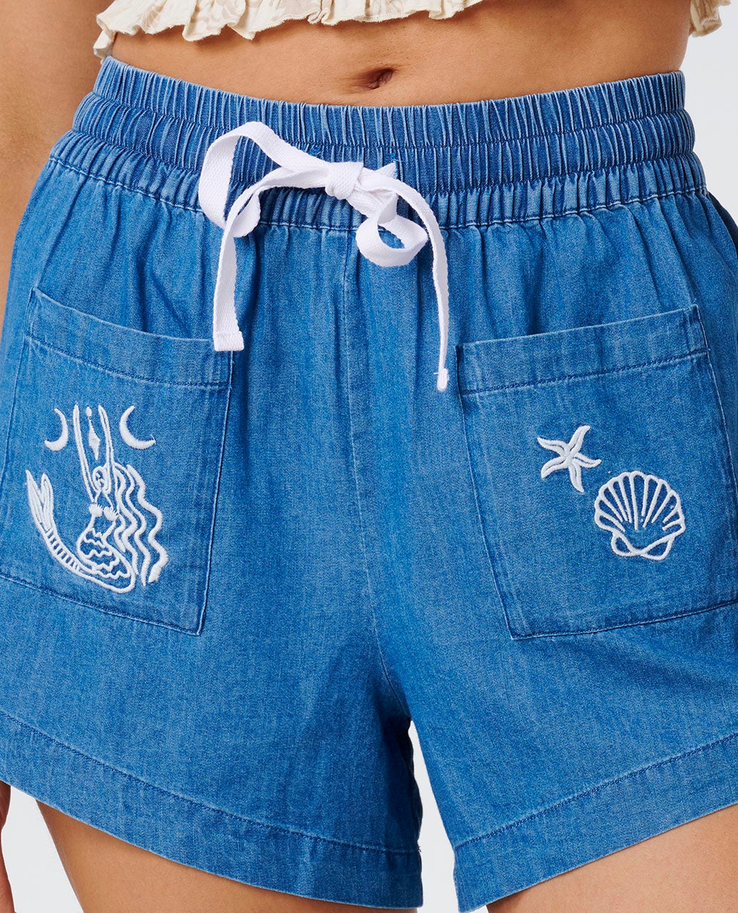Rip Curl Catalina Islands Chambray Pantalon Corto Mujer