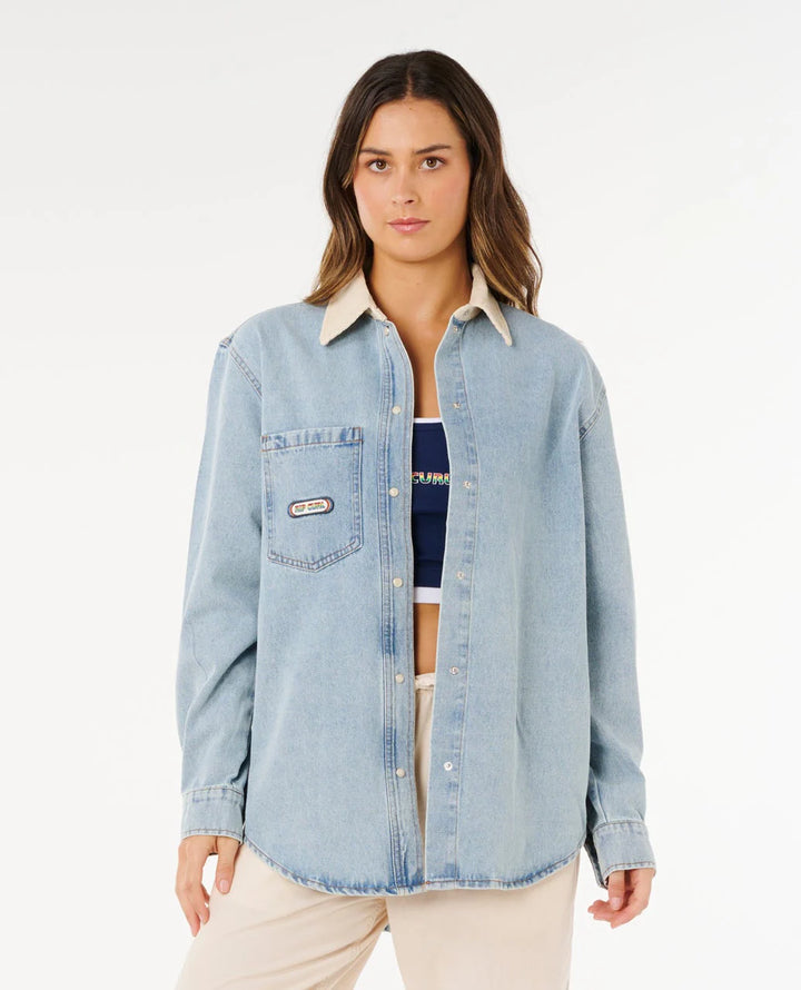 Rip Curl Surf Side Relaxed Denim Chaqueta Vaquera Mujer