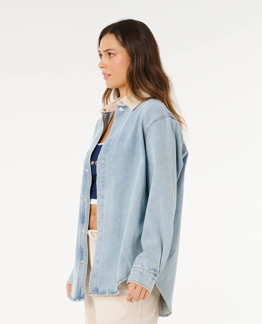 Rip Curl Surf Side Relaxed Denim Chaqueta Vaquera Mujer