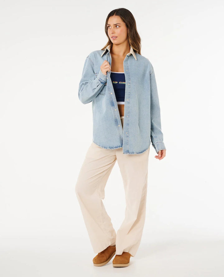 Rip Curl Surf Side Relaxed Denim Chaqueta Vaquera Mujer