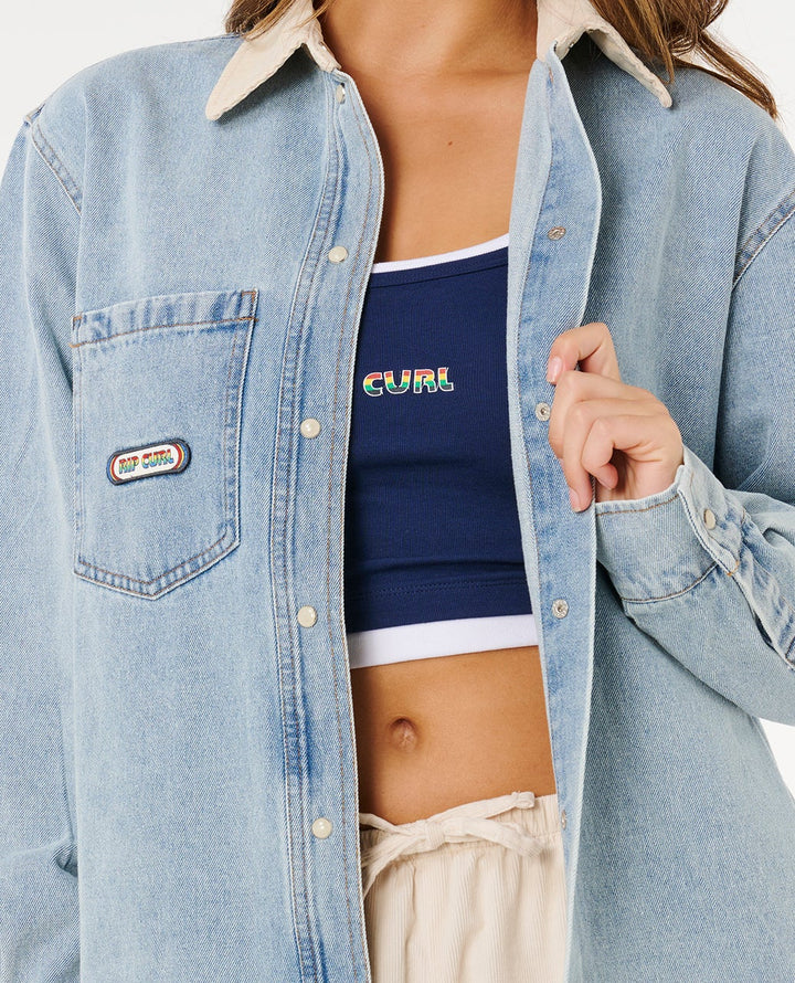 Rip Curl Surf Side Relaxed Denim Chaqueta Vaquera Mujer