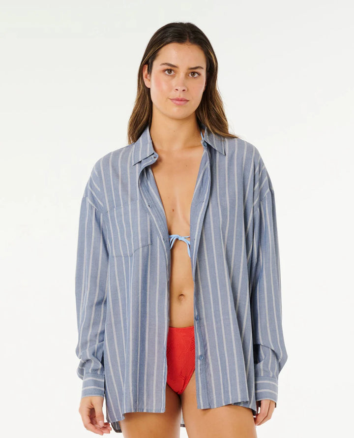 Rip Curl Beach Days Pinstr Shirt Camisa Mujer