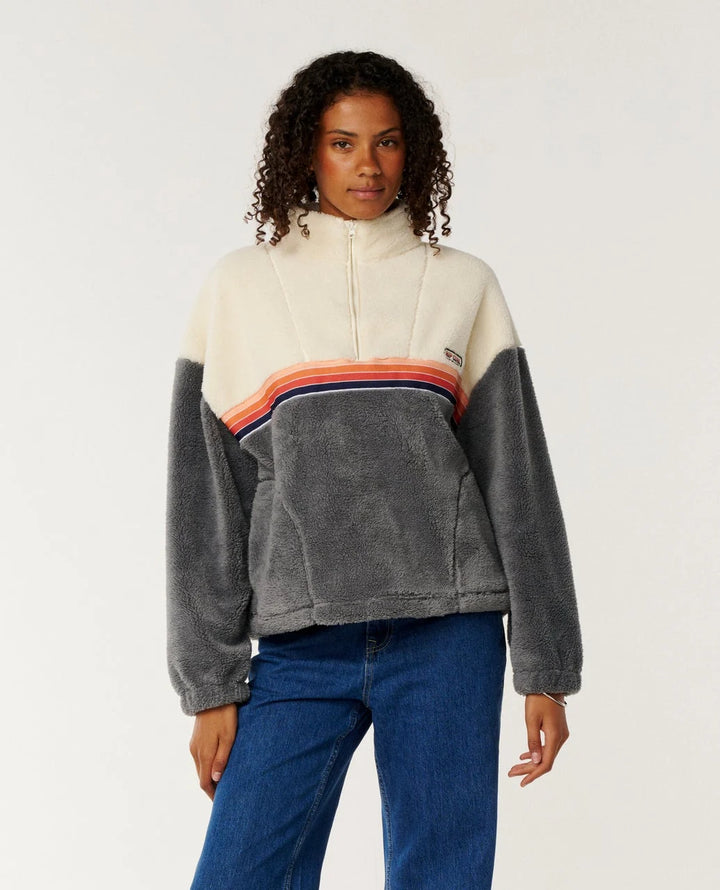 Rip Curl 1/4 Zipée Surf Revival Forro Polar con Cremallera Mujer