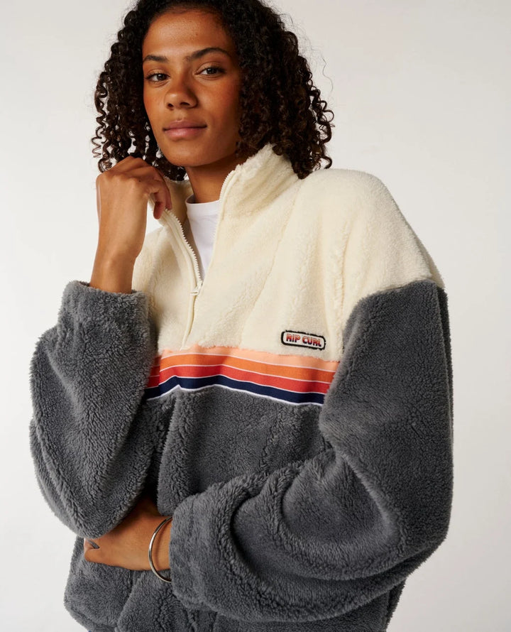 Rip Curl 1/4 Zipée Surf Revival Forro Polar con Cremallera Mujer