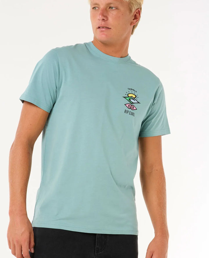 Rip Curl Search Icon Tee Camiseta Hombre Azul Laguna