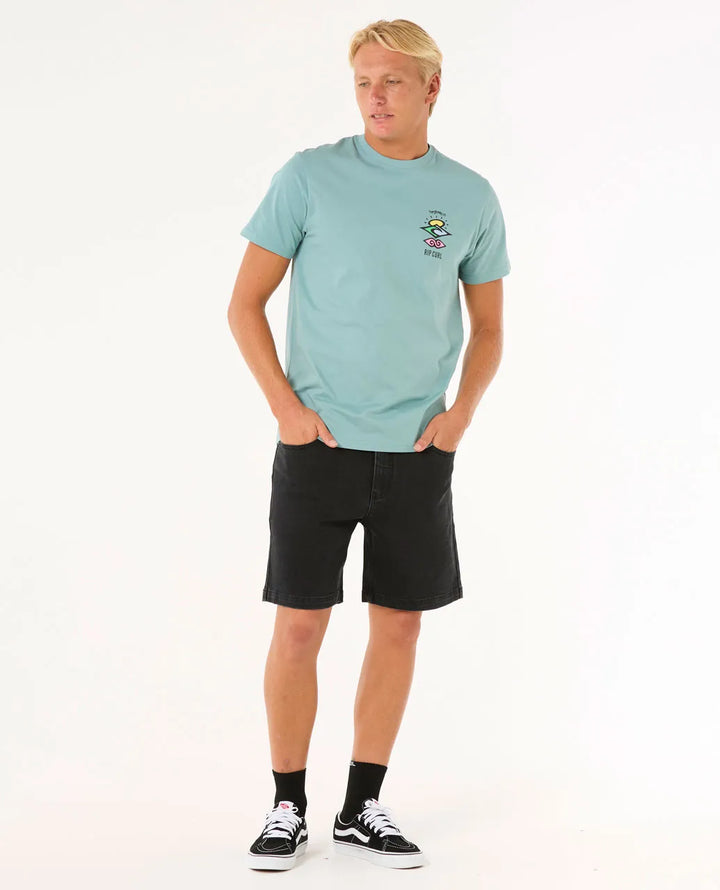 Rip Curl Search Icon Tee Camiseta Hombre Azul Laguna