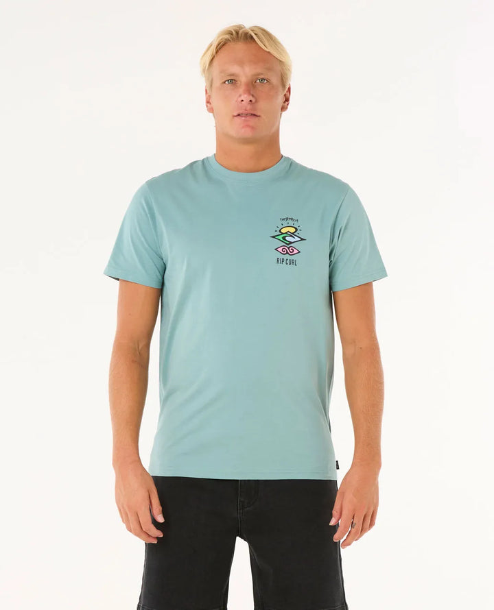 Rip Curl Search Icon Tee Camiseta Hombre Azul Laguna