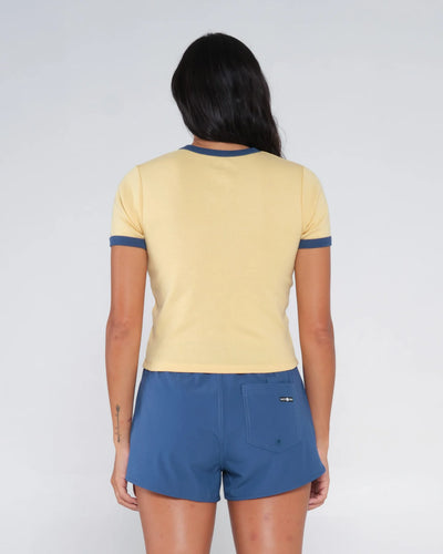 Salty Crew Retro Catch Ringer Camiseta Mujer