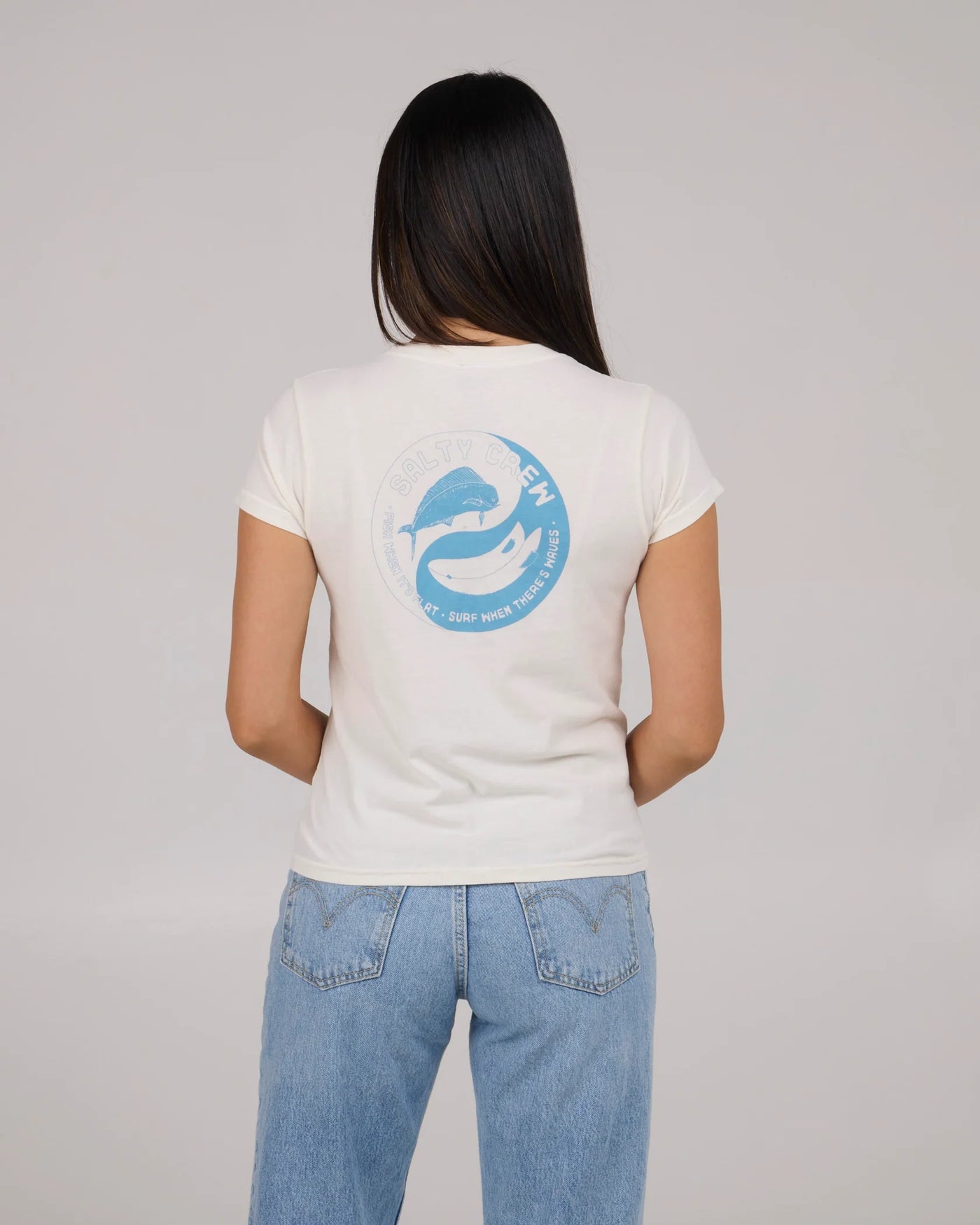 Salty Crew Fishin Yang Modern Tee Camiseta Mujer