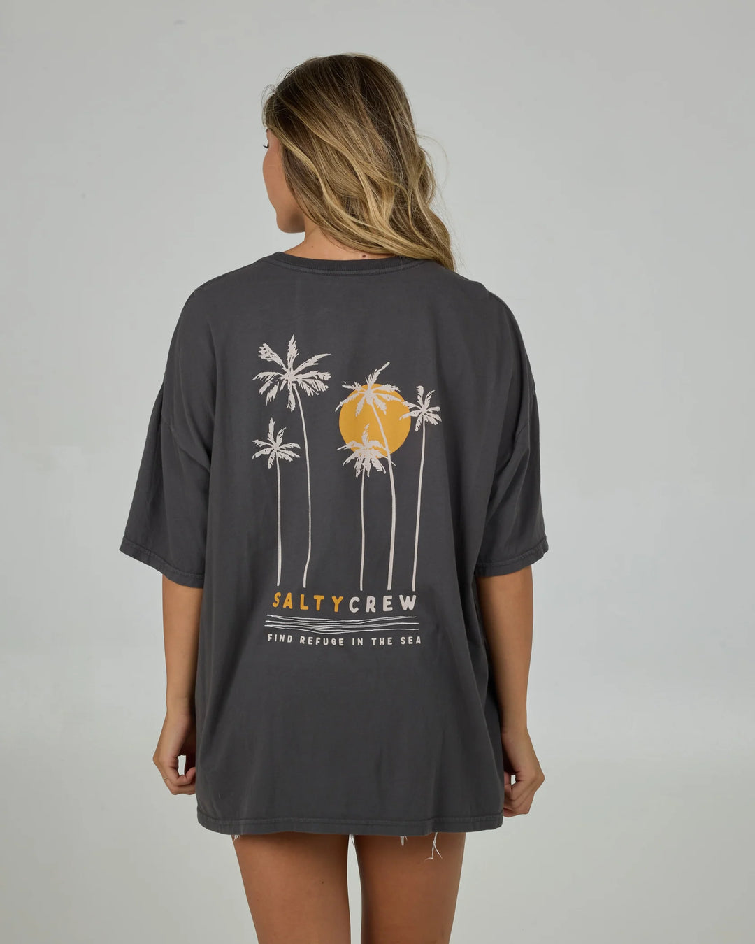 Salty Crew Palm Set Cover Up Tee Camiseta Mujer