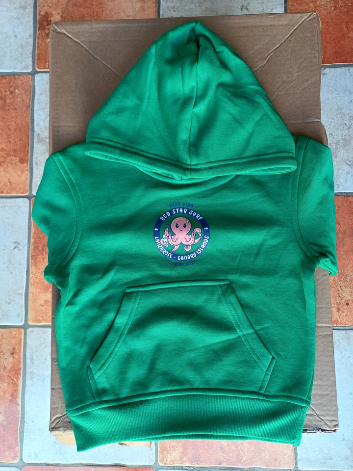 Red Star Surf Pulpo Sudadera Con Capucha Niñ@ Unisex