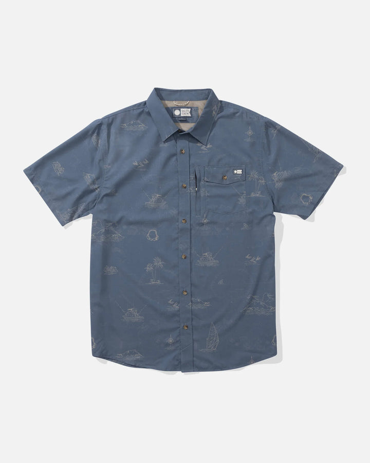 Salty Crew Helmsman Uv Button Up Camisa Hombre