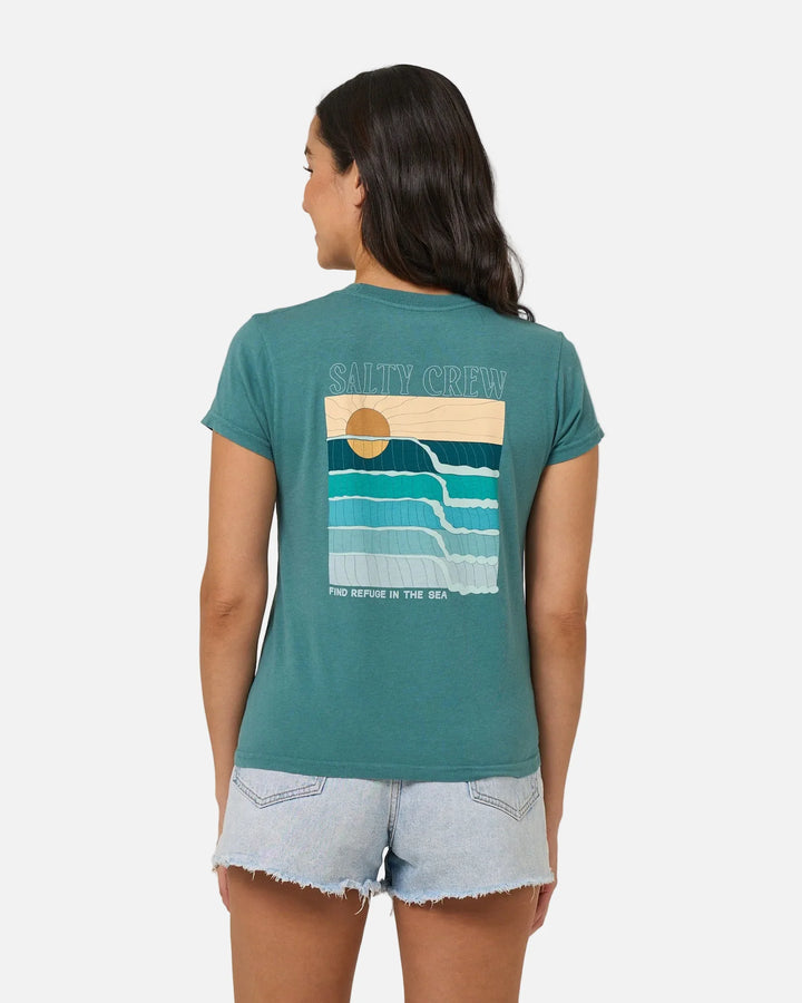 Salty Crew Retro Wave Modern Tee Camiseta Mujer