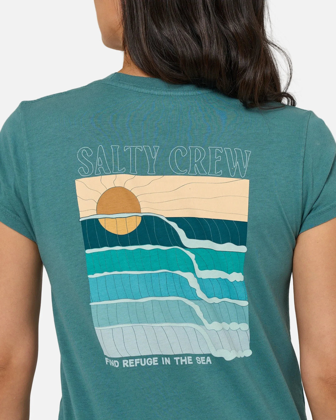 Salty Crew Retro Wave Modern Tee Camiseta Mujer