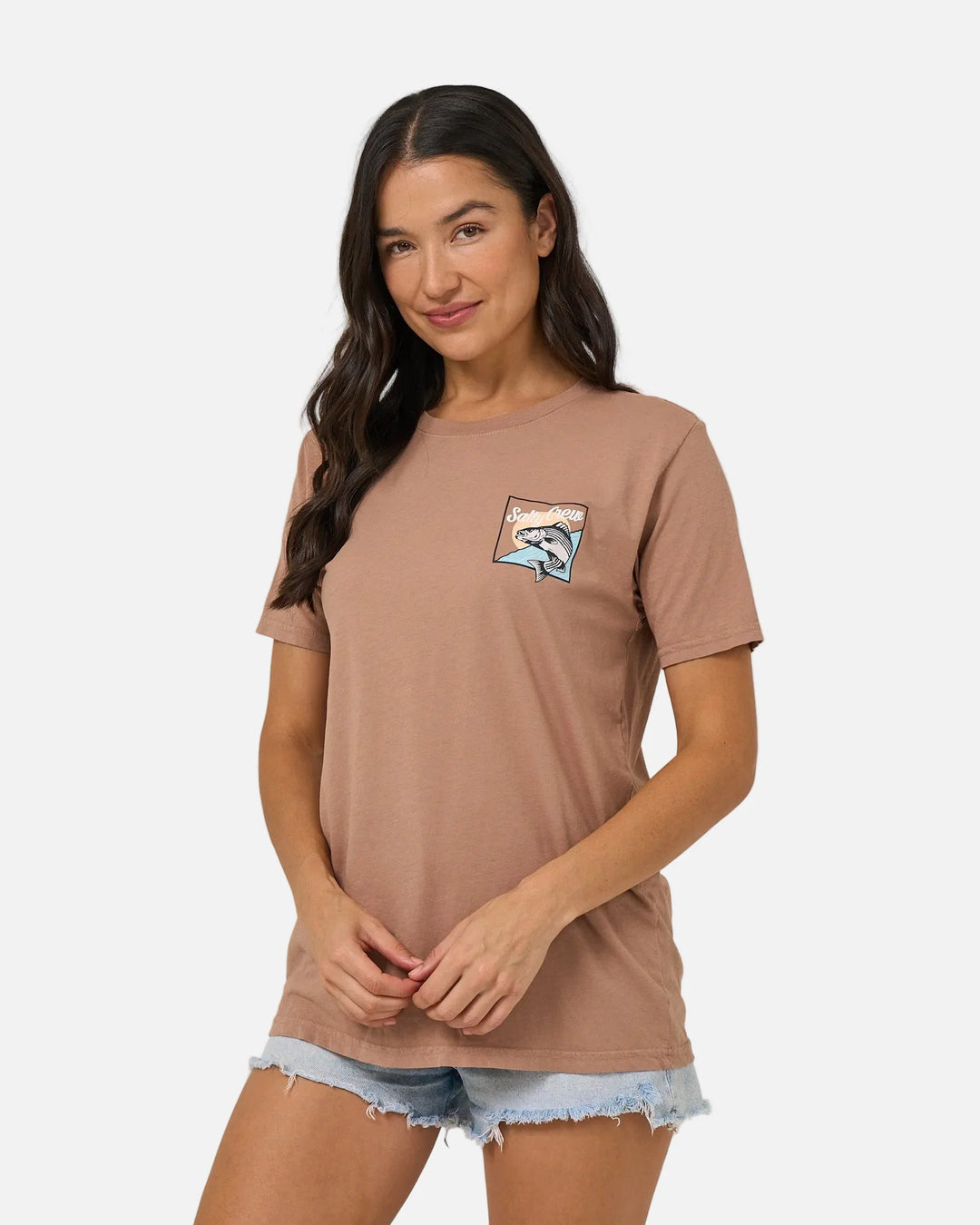 Salty Crew Fish Stamp Bf Tee Camiseta Mujer