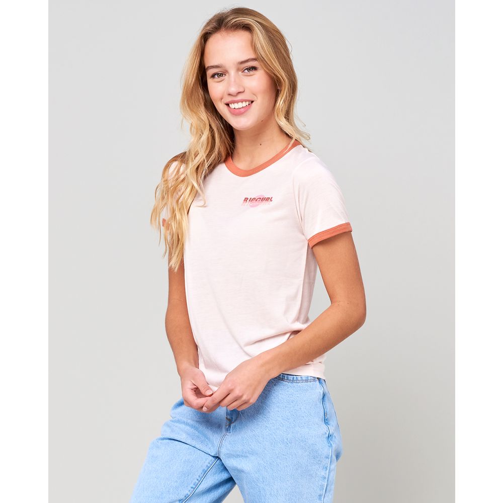 Rip Curl Swell Lines Ringer Camiseta Mujer