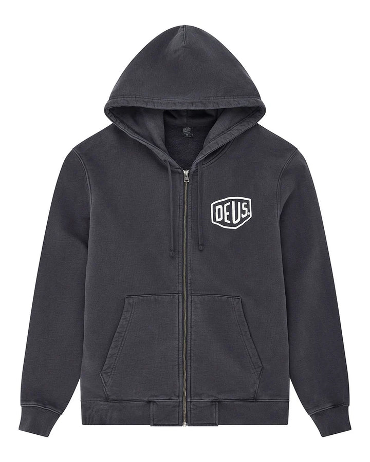 Deus Ex Machina Sudadera con capucha y cremallera teñida Shield Hombre