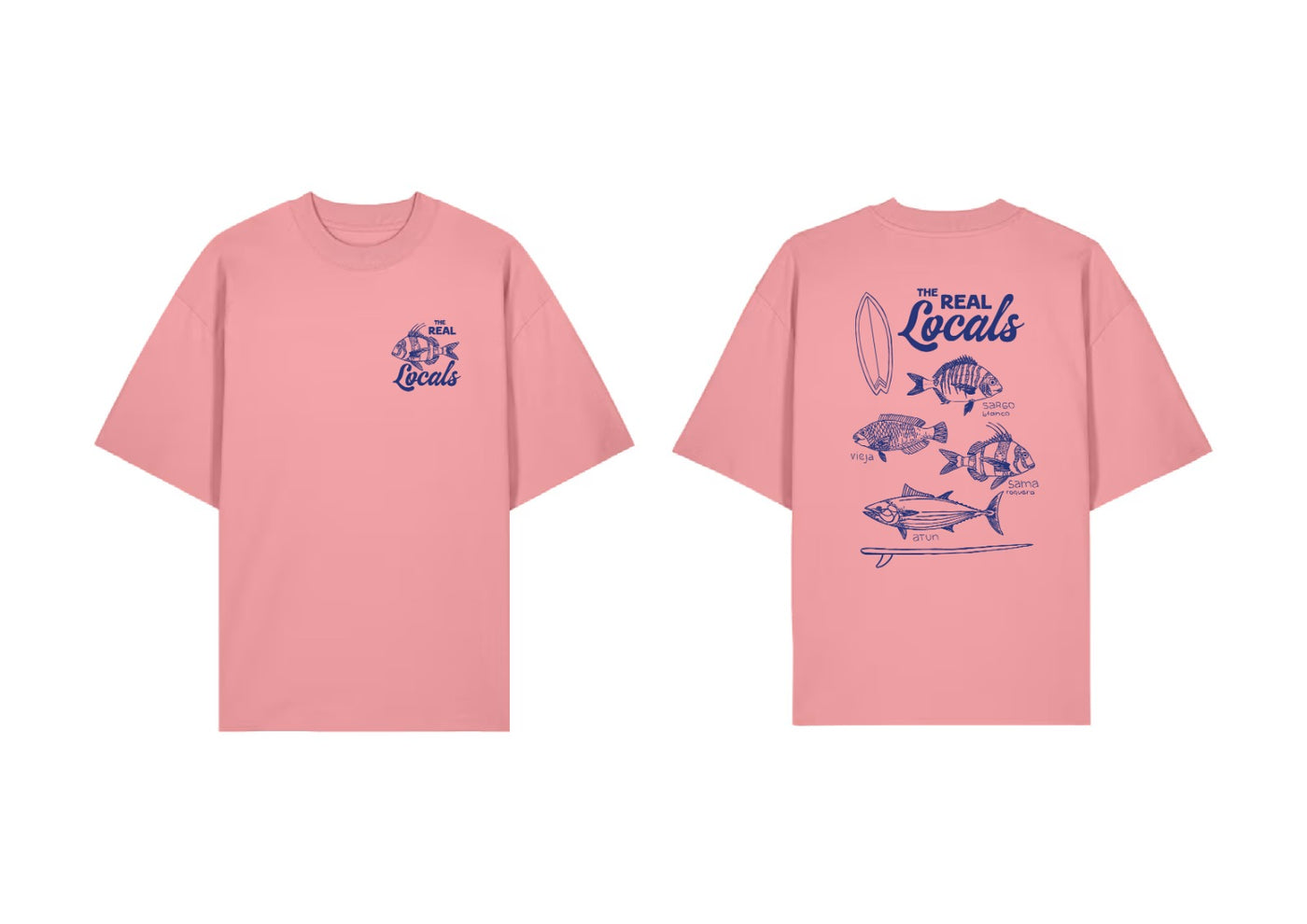 Famara Power Peces The Real Locals Camiseta Oversize Adulto Unisex