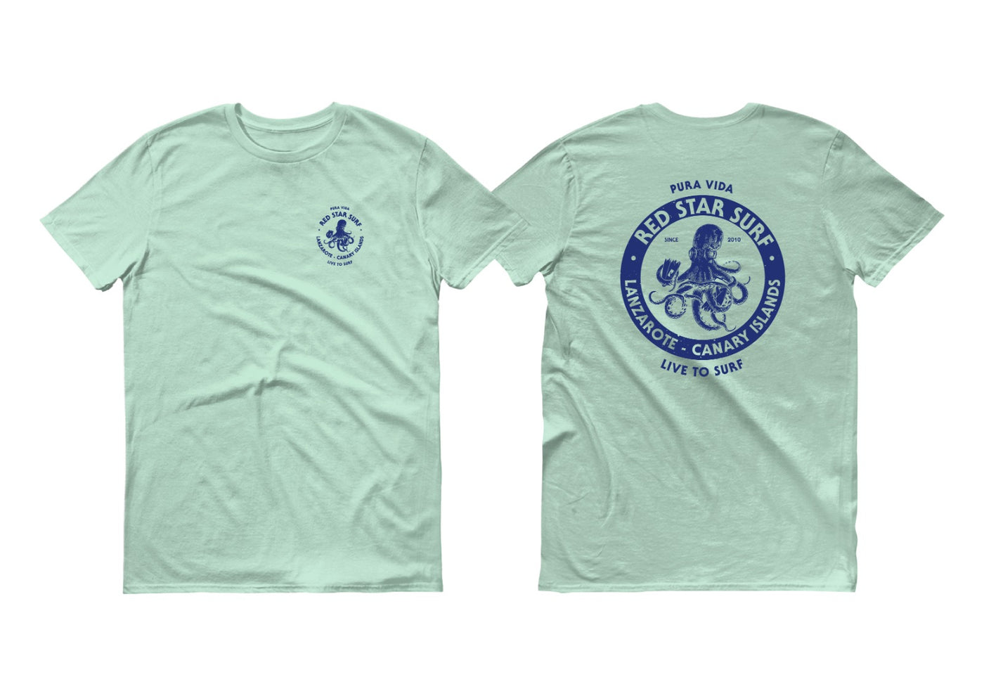 Red Star Surf Pulpo Camiseta Adulto Unisex