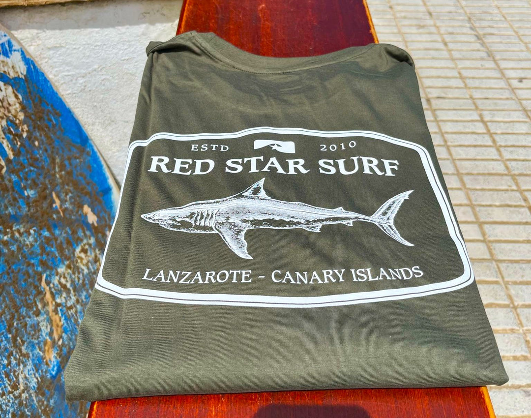 Red Star Surf Tiburon Camiseta Adulto Unisex