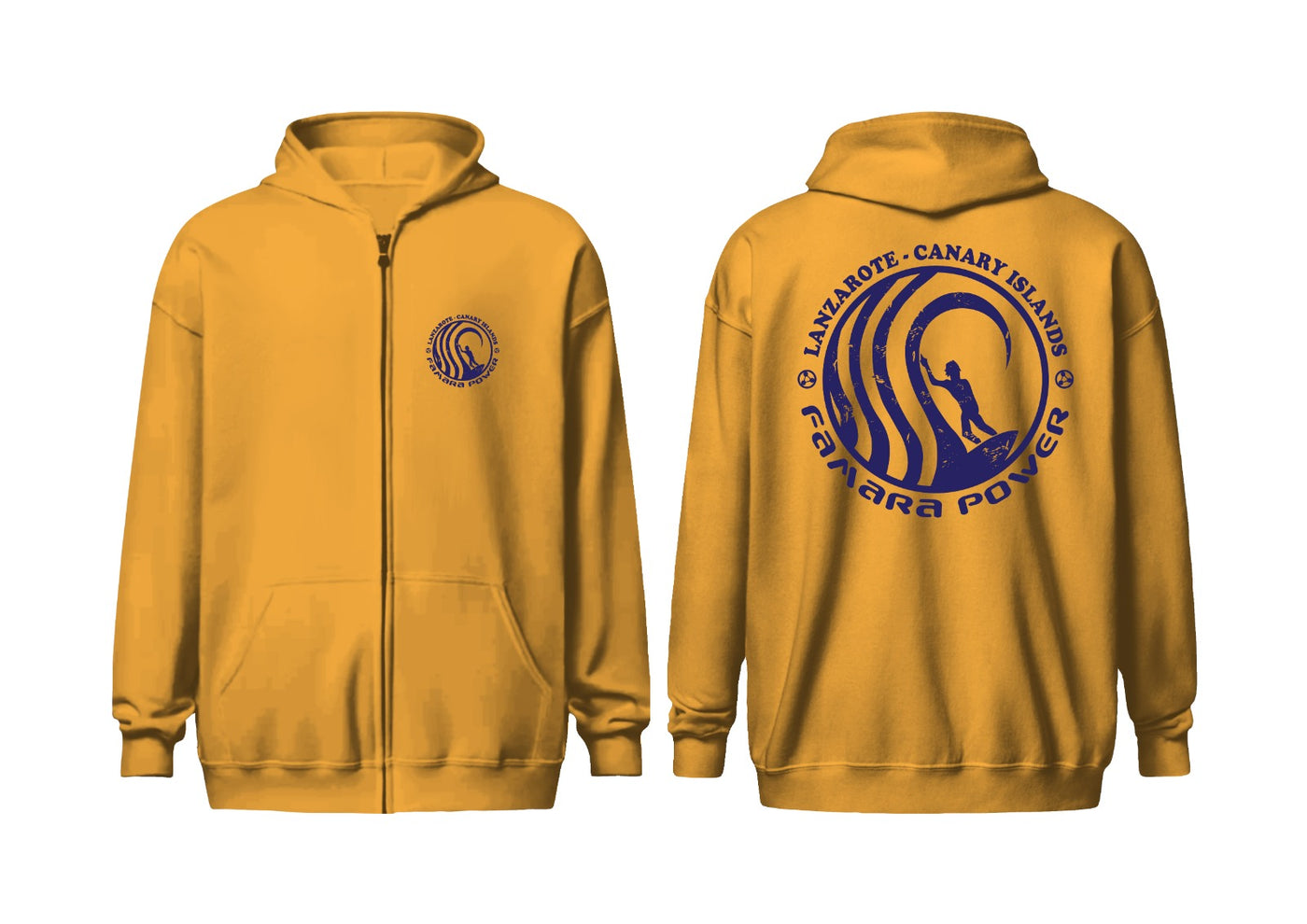 Famara Power Código Pequeño Sudadera Con Capucha Y Cremallera Adulto Unisex