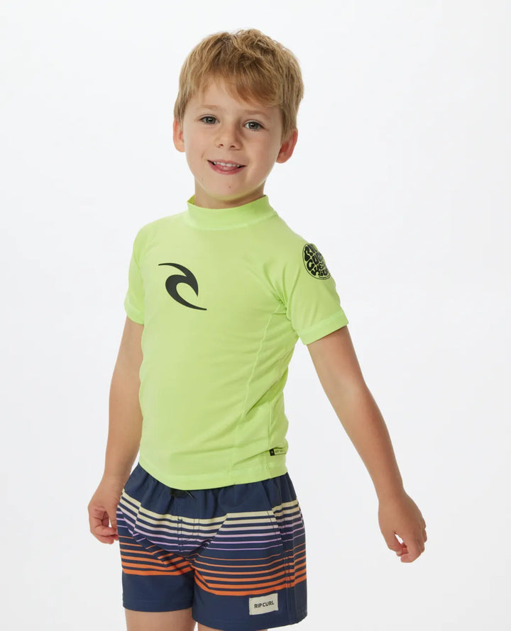 Rip Curl Brand Wave UPF Licra Manga Corta Niño