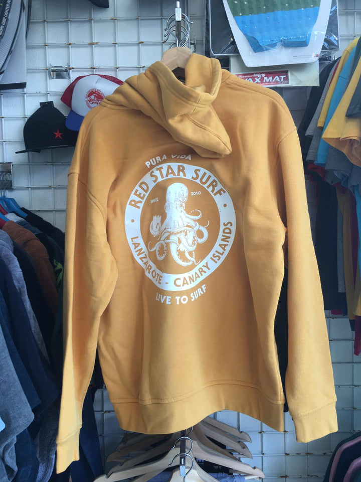 Red Star Surf Pulpo Sudadera Con Capucha Y Cremallera Adulto Unisex