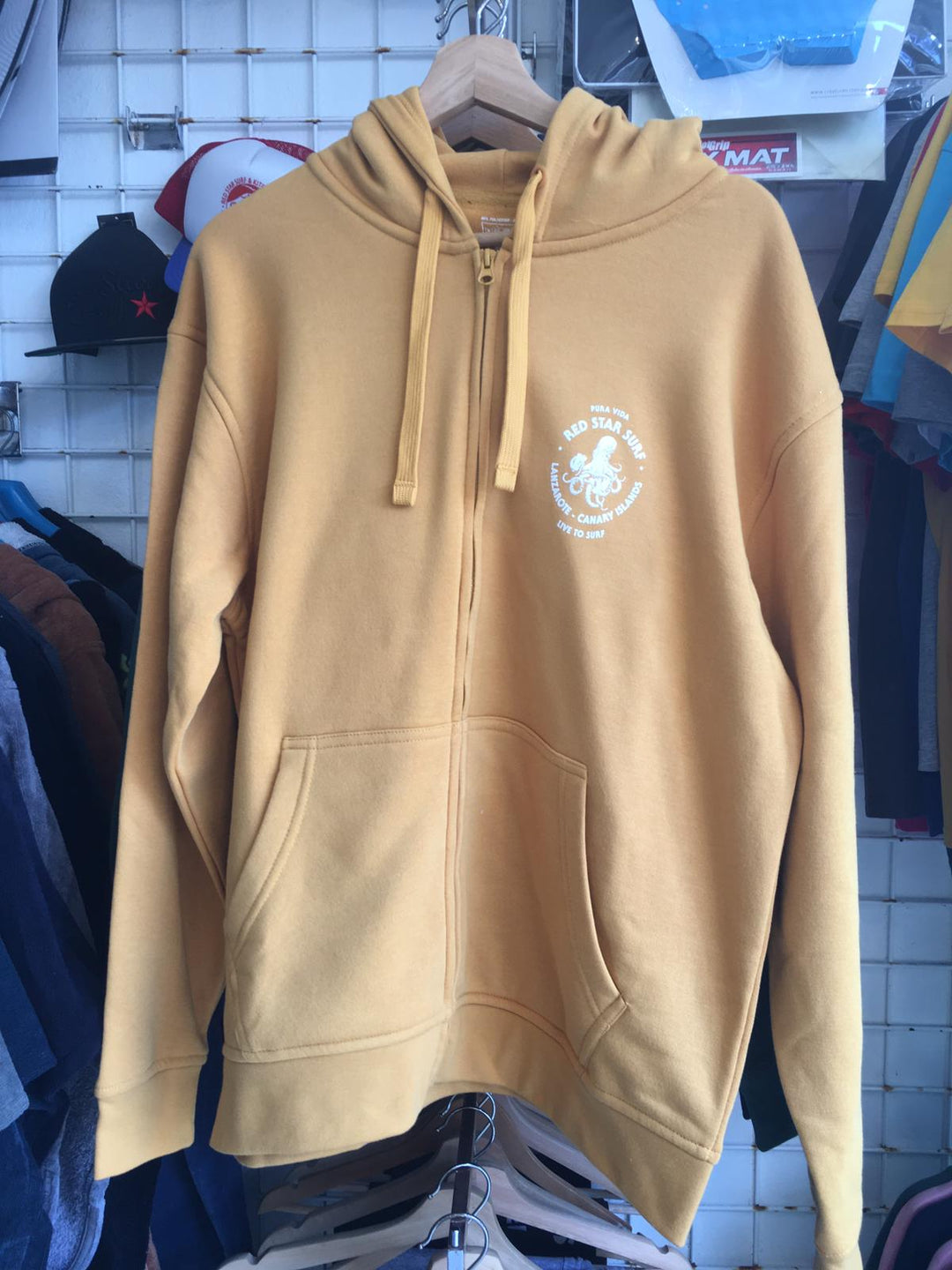 Red Star Surf Pulpo Sudadera Con Capucha Y Cremallera Adulto Unisex