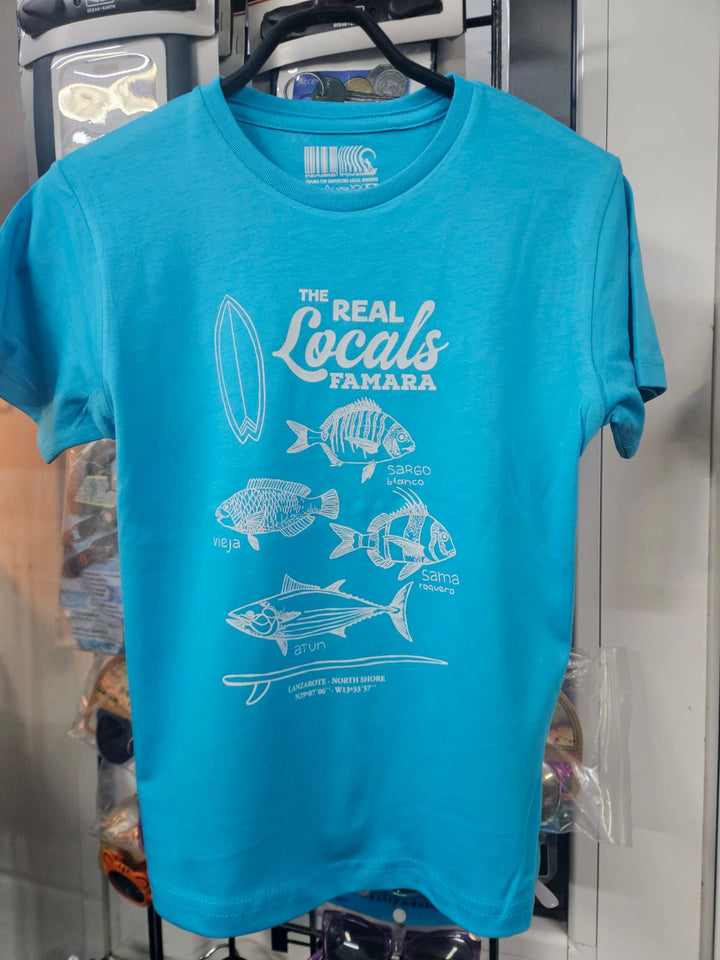Famara Power Peces The Real Locals Camiseta Niño Unisex