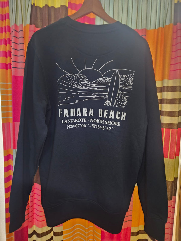 Famara Power Playa Famara Sudadera Sin Capucha Adulto Unisex Negro