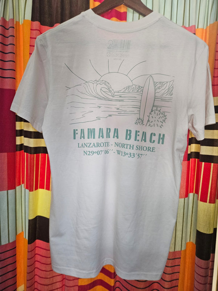 Famara Power Playa Famara Camiseta Adulto Unisex Hueso