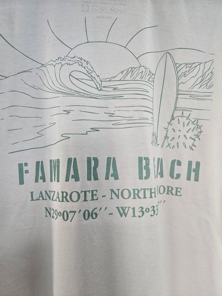 Famara Power Playa Famara Camiseta Adulto Unisex Hueso
