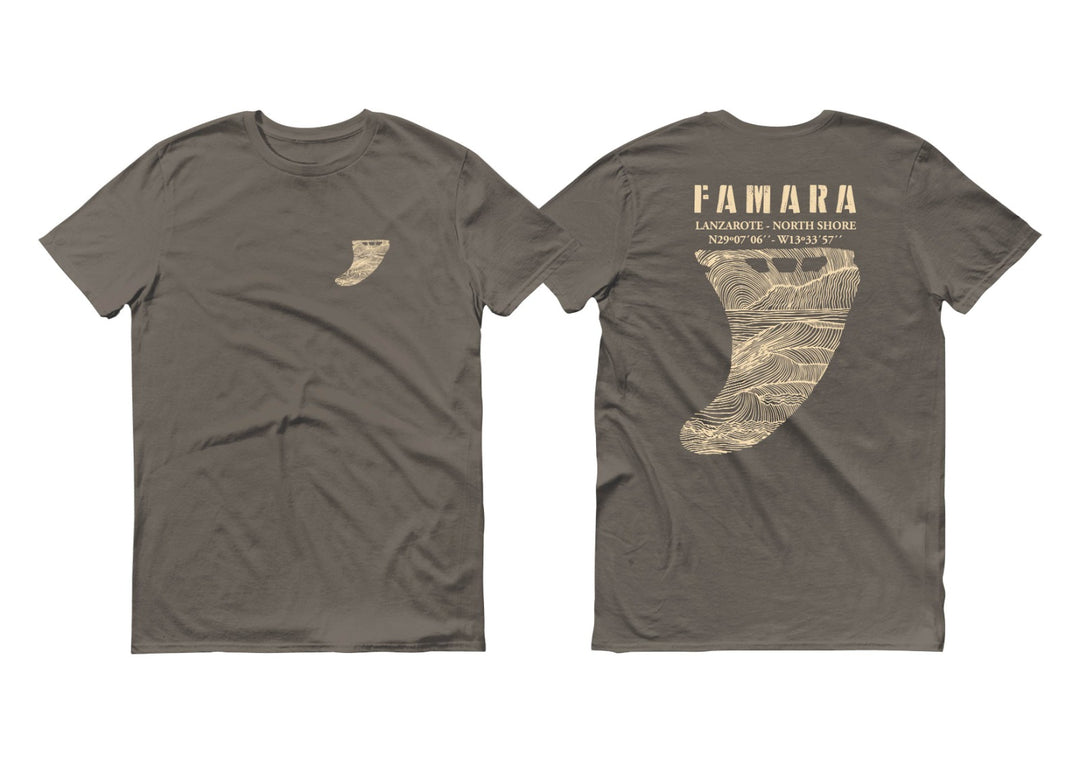 Famara Power Quilla Fin Camiseta Adulto Unisex Marrón