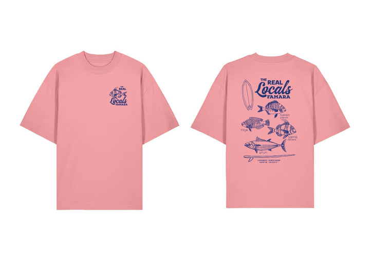Famara Power Peces The Real Locals Camiseta Oversize Adulto Unisex