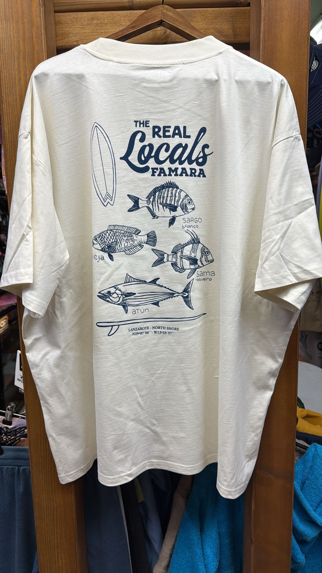 Famara Power Peces The Real Locals Camiseta Oversize Adulto Unisex