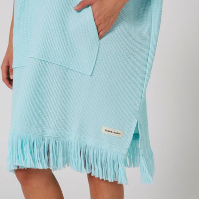 Ocean & Earth Waffle Poncho Mujer