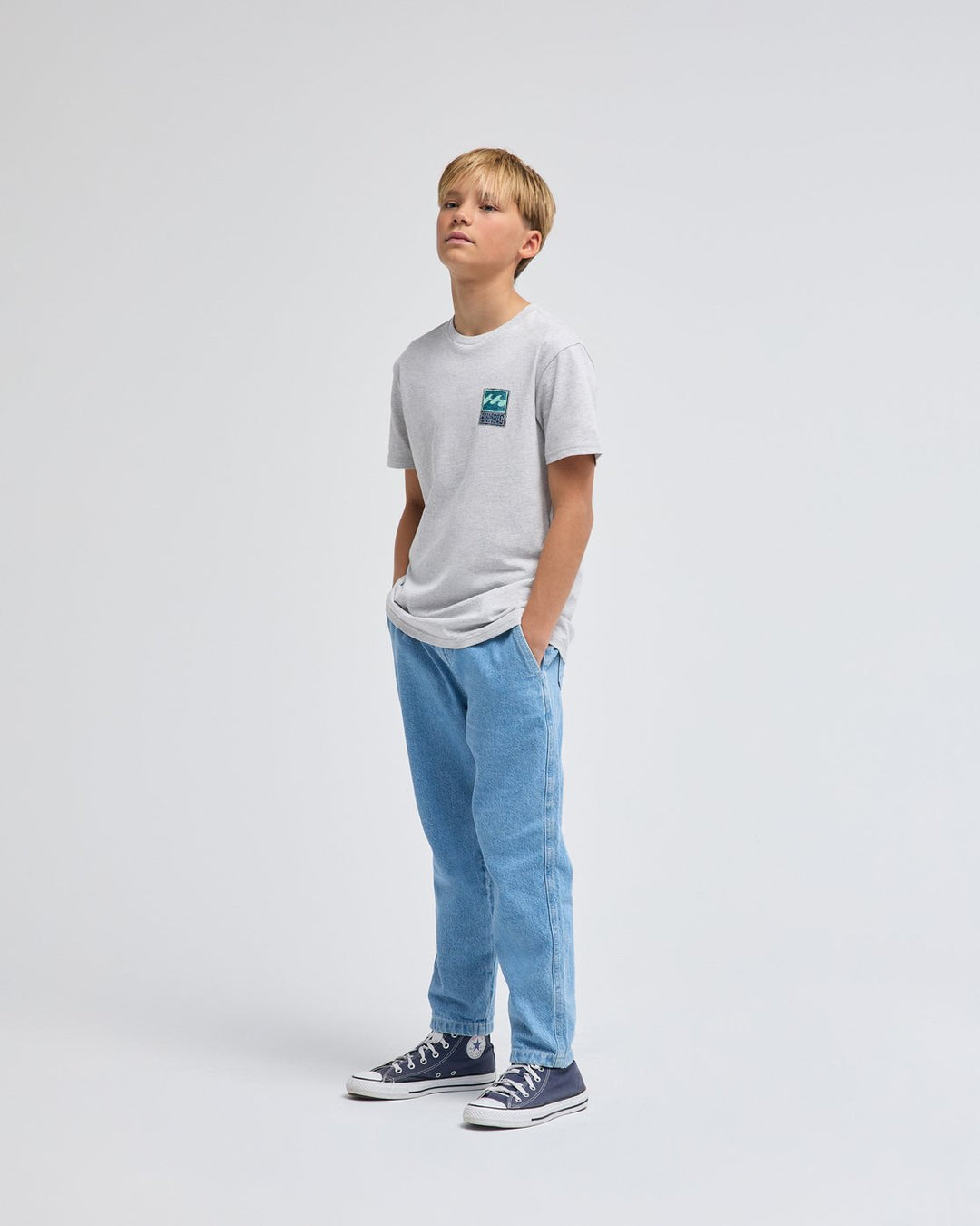 Billabong Stamp SS Light Grey Heather Chicos 8-16
