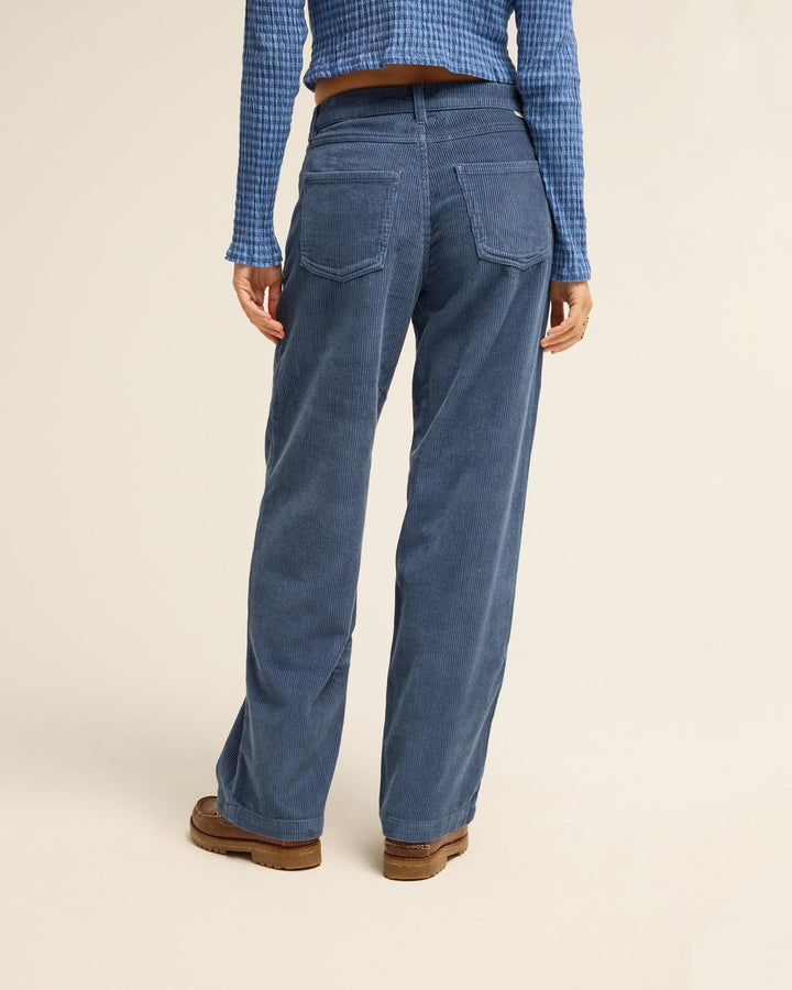 Billabong Midtown Cord Pantalon Largo de pana Mujer Azul