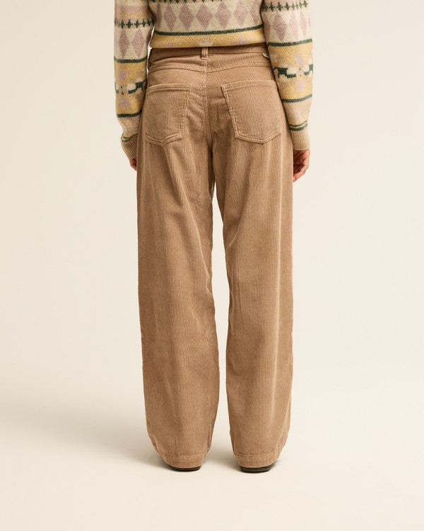 Billabong Midtown Cord Pantalon Largo de pana Mujer Marrón