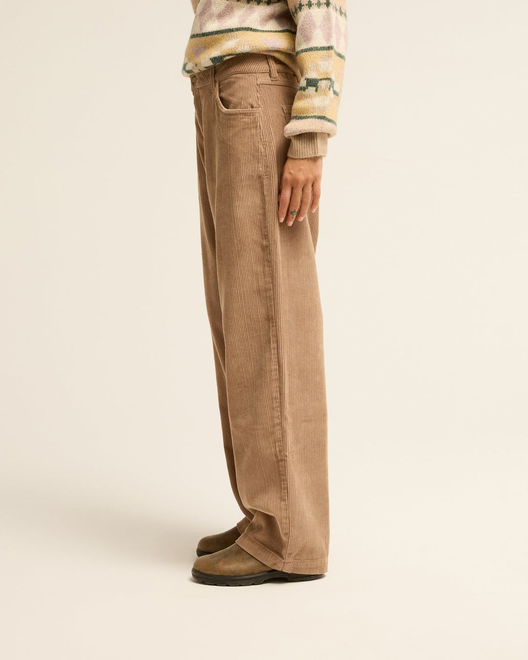 Billabong Midtown Cord Pantalon Largo de pana Mujer Marrón