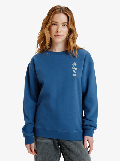 Roxy Surf Stoked Crew Brushed Vintage Sudadera Sin Capucha De Mujer