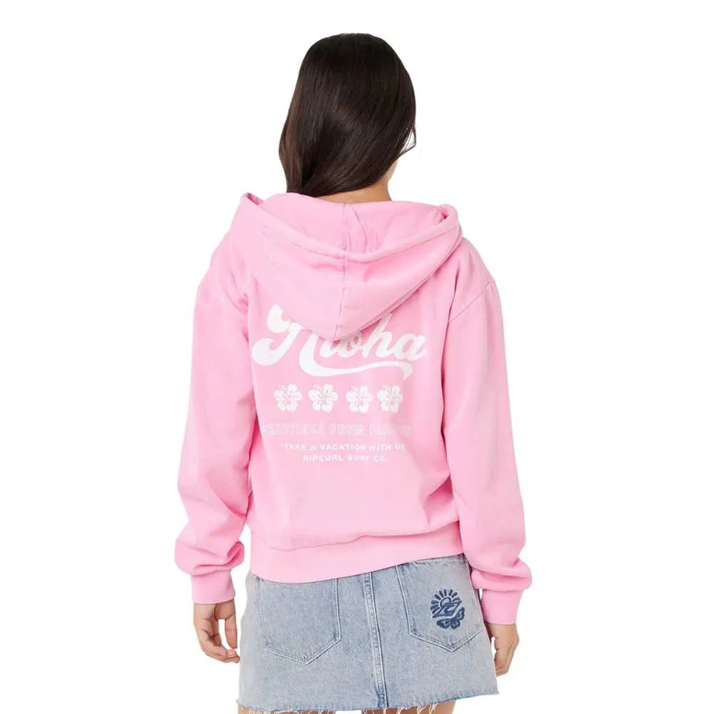 Rip Curl Aloha Relaxed Zip Thru Sudadera Con Capucha Y Cremallera De Mujer