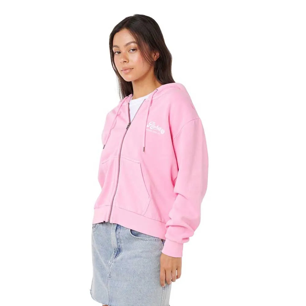 Rip Curl Aloha Relaxed Zip Thru Sudadera Con Capucha Y Cremallera De Mujer