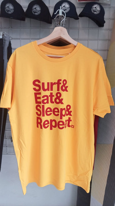 Red Star Surf - Camiseta Unisex - Surf Eat Sleep & Repeat 2.0